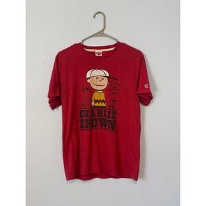 Homage Charlie Brown Peanuts Graphic T-Shirt Mens Medium Red Heathered Tee